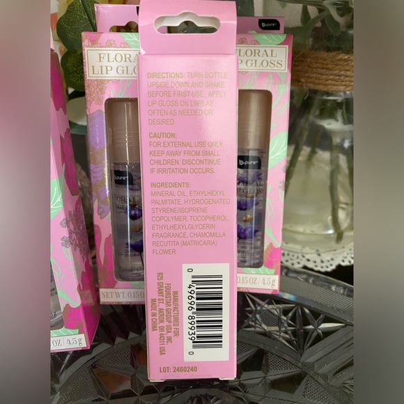 🆕💋 b•pure LIMITED EDITION FLORAL LIP GLOSS SET OF 4. BRAND NEW IN BOX! - Picture 3 of 4